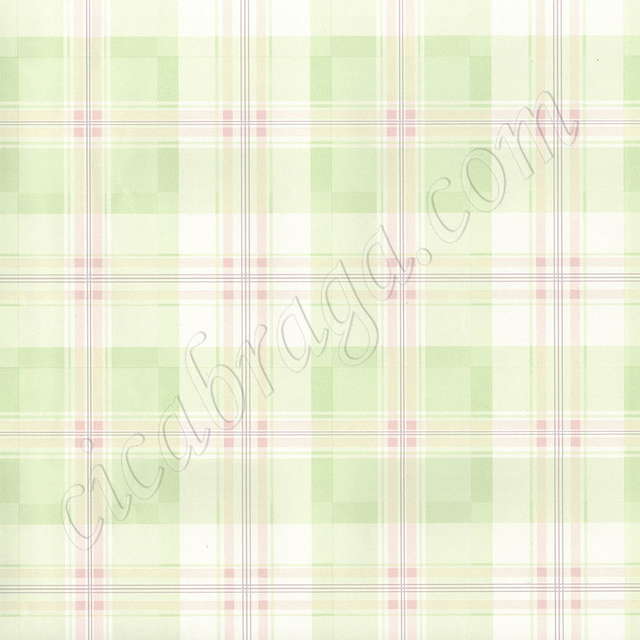 Papel de parede xadrez escocês verde H19065