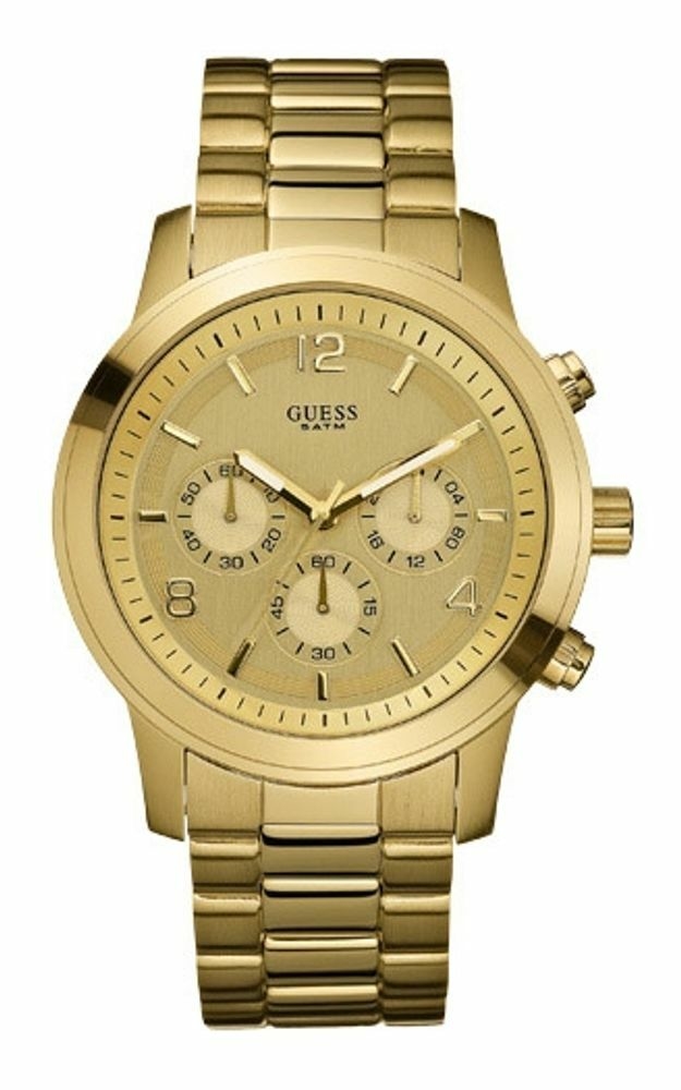 Reloj Guess W14043l1 Analogico Hombre Dorado Cronografo
