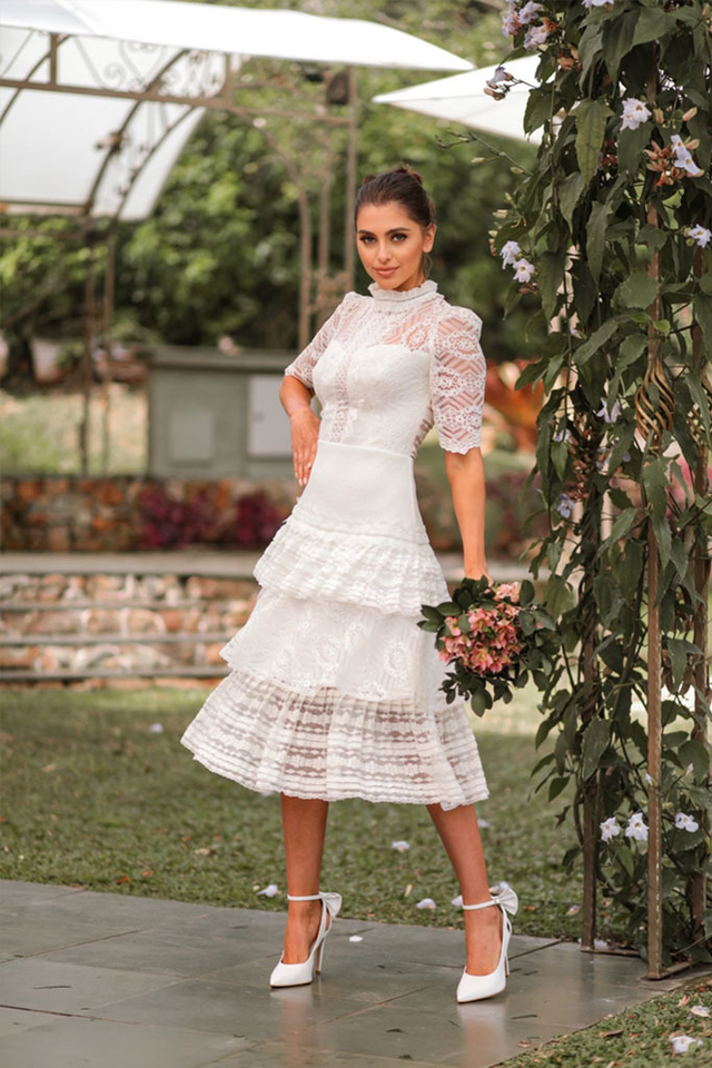 VESTIDO MIDI PARA CASAMENTO, CIVIL E NOIVADO