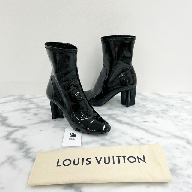Bota Louis Vuitton Silhouette Preta Verniz 35/36BR Original