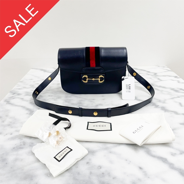 Bolsa Gucci 1955 Horsebit Sylvie Azul Marinho