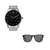 combo reloj negro/plateado mas anteojos de sol negro marca Valkur diseñado en argentina