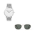 combo reloj mujer plateado con anteojos de sol verde marca Valkur diseñado en argentina