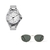 combo reloj plateado con anteojos de sol verde marca Valkur diseñado en argentina