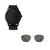 combo reloj negro con anteojos de sol verdes marca Valkur diseñado en argentina