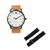 reloj negro correa de cuero marron marca Valkur diseñado en argentina