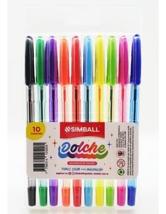 SIMBALL BOLIGRAFOS DOLCHE X 10 COLORES