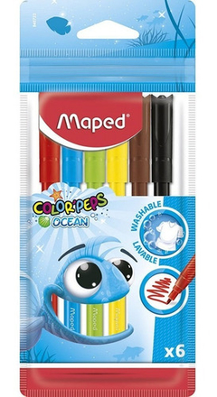 MAPED MARCADORES ESCOLARES LAVABLES X 6 COLORES ( 71252 )