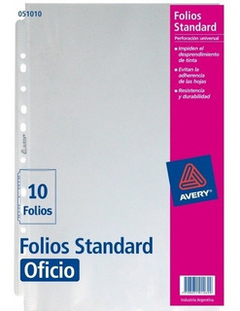 FOLIOS STANDARD AVERY OFICIO X 10 UNID. ( 5118 )