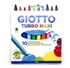 GIOTTO MARCADORES TURBO MAXI X 10 COLORES