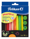 PELIKAN PLASTILINA MODELING CLAY FLUO X 10 BARRITAS