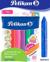 PELIKAN CRAYONES DE CERA JUMBO GLITTER TRIANGULARES X 6