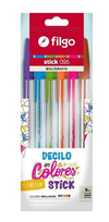 FILGO BOLIGRAFOS STICK 026 X6 COLORES ( 331518 )