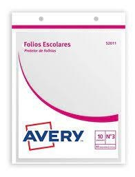 AVERY FOLIOS ESCOLARES Nº3 X 10