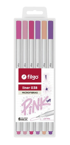 FILGO MICROFIBRAS LINER 038 PINK X 6 COLORES 0.4MM