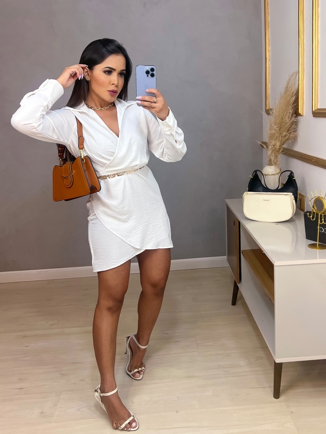 Vestido transpassado hot sale crepe