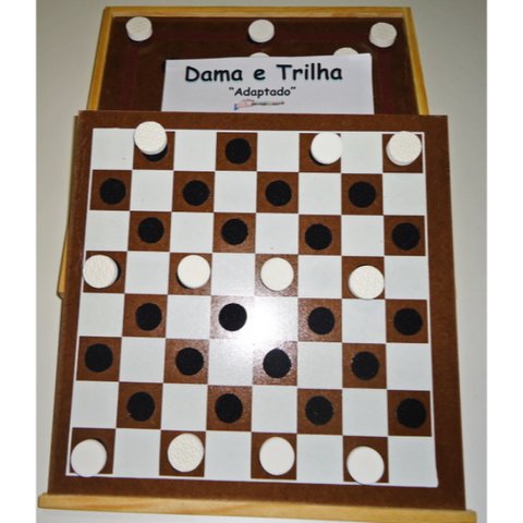 Jogo de Tabuleiro Damas Adaptado Braille Inclusivo - Carlu