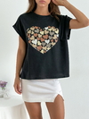 Remera amplia manga rebatible Cuore