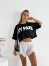 REMERA ALGODON MANGA OVERSIZE ANCHA AL CORTE ESTAMPADA IVYPARK