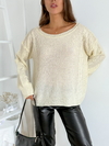 Sweater amplio con trenzas cuello redondo Pamplona