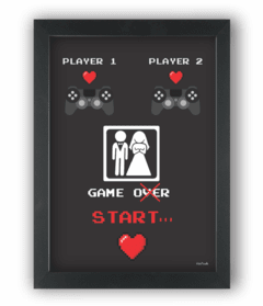 Quadro casamento gamer nerd