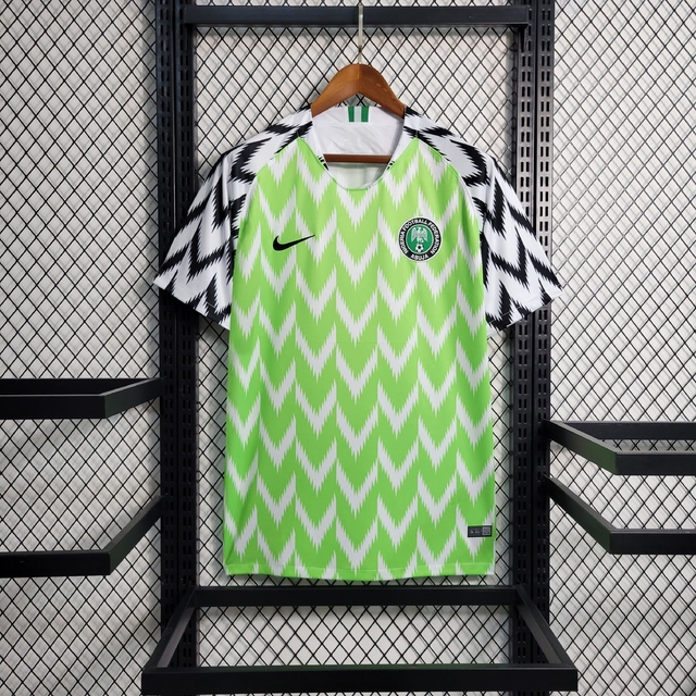 Camisa Nig ria Home 1 2018 Nike Retr Torcedor Masculina