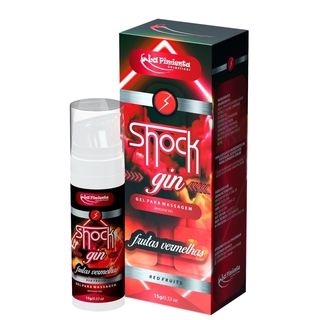 Gel Excitante Shock Gin Sabor Maça Verde Vibrador Líquido 15G