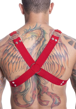 Harness em Elástico Vermelho Com Metal HE001V Sd Cloting