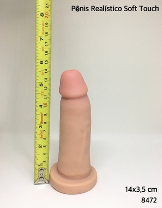 Pênis Realístico Soft Touch Tom Com Vibrador 14x3,5 cm