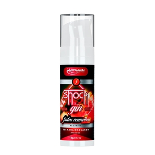 Gel Excitante Shock Gin Sabor Frutas Vermelha Vibrador Líquido 15G