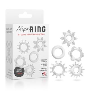 Mega Ring Kit com 5 Anéis Translúcidos EVA1038
