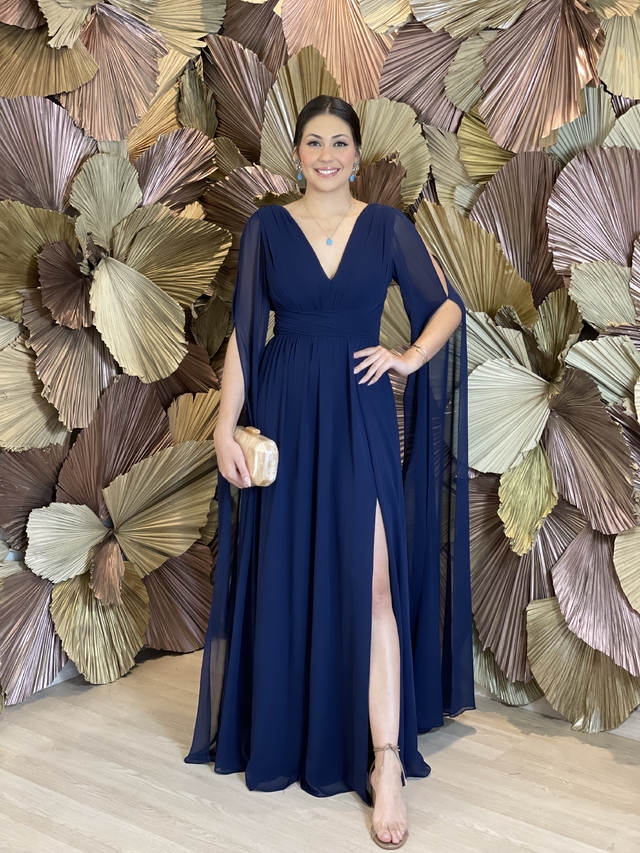 Vestido longo azul marinho comprar discount