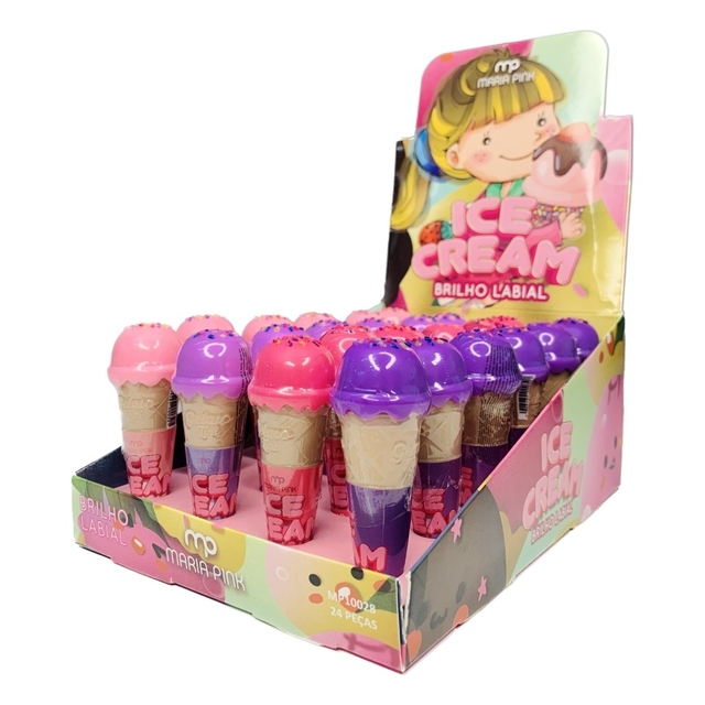 Kit 4 Unid. Brilho Labial Ice Cream Sorvetinho Maria Pink