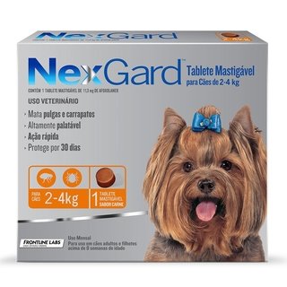 Antipulgas e Carrapatos Nexgard Cães 2 a 4kg Merial