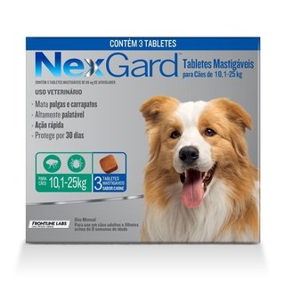 Antipulgas e Carrapatos Nexgard Cães 10,1 a 25kg Merial