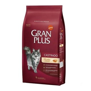 RAÇÃO GRANPLUS GATOS ADULTOS CASTRADOS SABOR SALMÃO & ARROZ