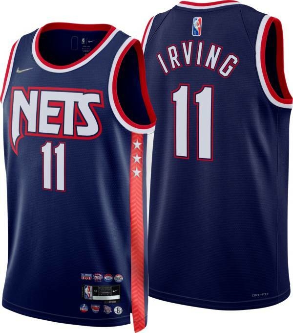 Camiseta Kyrie Irving #11 Brooklyn Nets 2022 Edición 75 Aniversario City  Edition Azul Oscuro ⋆ MiCamisetaNBA