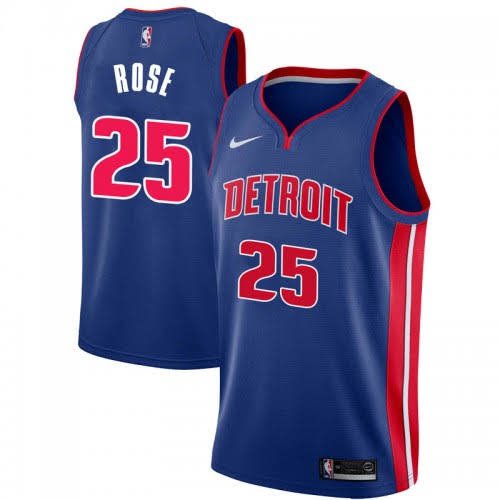 Derrick Rose Detroit Pistons #25 Men's Iridescent Logo Iridescent  Holographic Limited Edition Jersey - Black