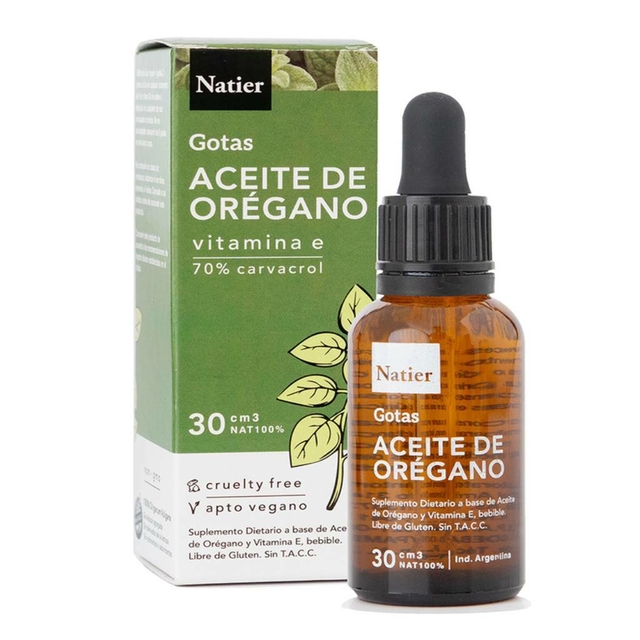 Aceite De Orégano Esencial Gotas 100% Pureza Vitamina E Apto Vegano N