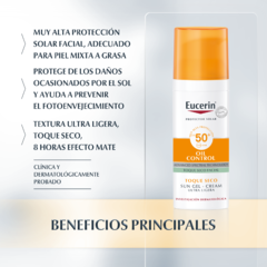 Eucerin Oil Control SPF 50 Toque Seco Piel Mixta a Grasa - 50 ml en internet