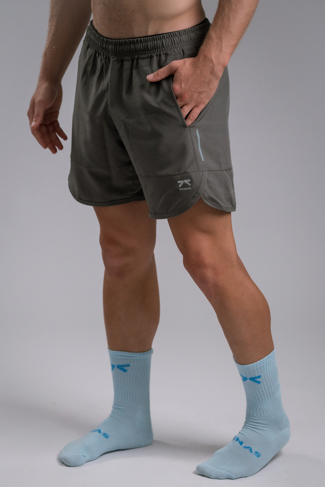 Short deportivo gris hotsell