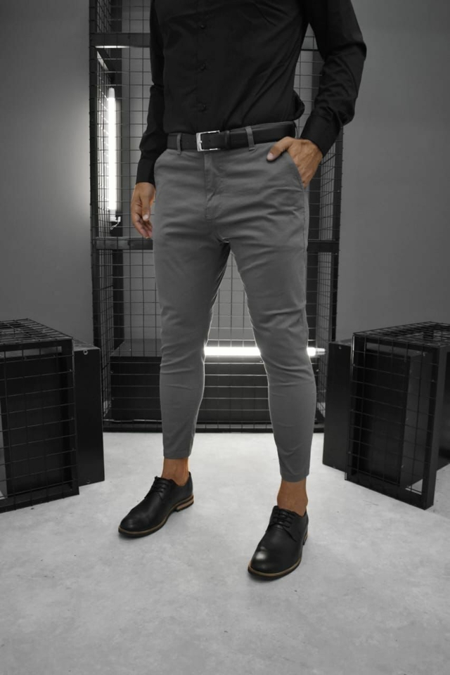 Pantalon gris chino hotsell