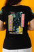 Camiseta Neon night Dragon detalhe manga e costas PRETO - Feminina