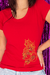 Camiseta Dragon Trend detalhe manga e costas VERMELHO - Feminina