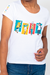 Camiseta Color Ending detalhe manga BRANCO - Feminina
