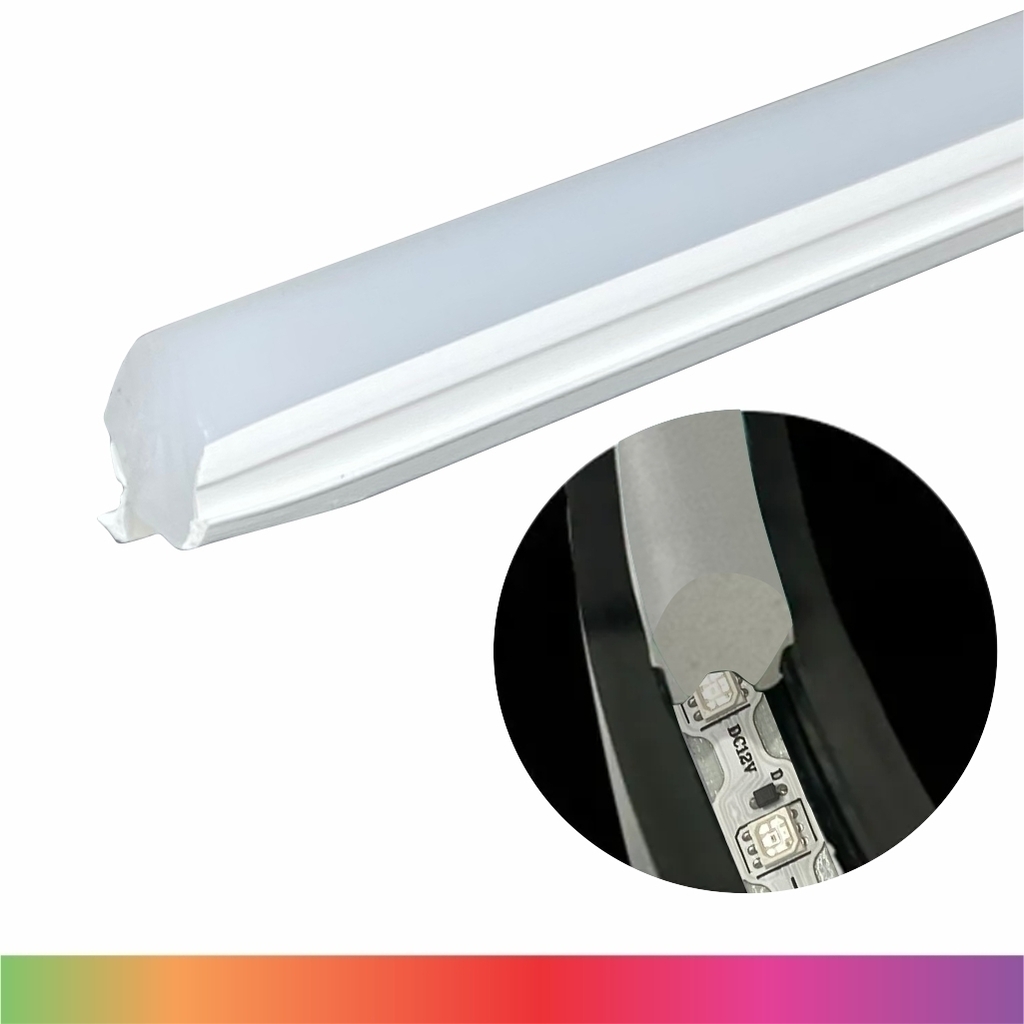 Neon 2a Geração Fita LED RGB Digital Sequencial Silicone Branco 8mm rolo 5 metros