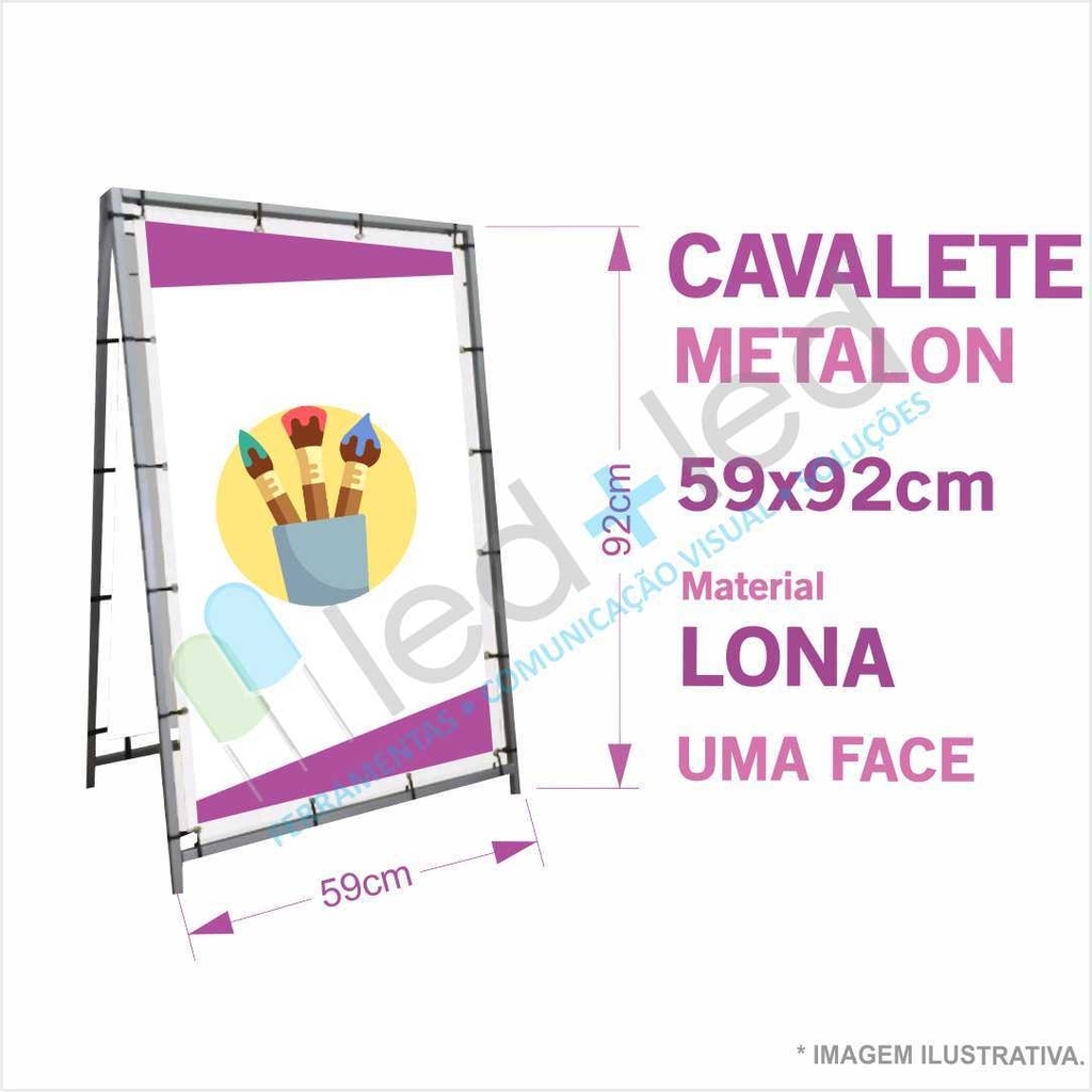 Cavalete 59x92cm Metalon e Lona 1 Face