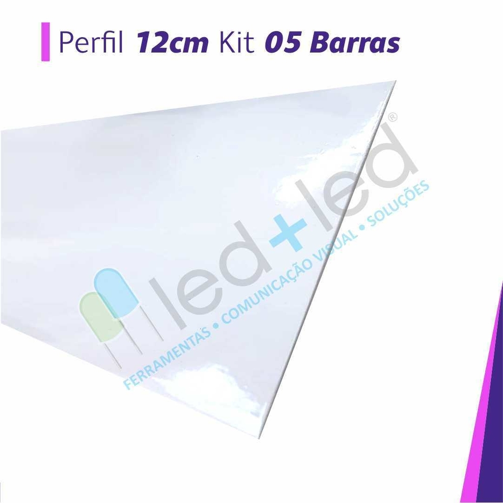 Perfil 12cm Branco 5 Barras com 2,95m cada