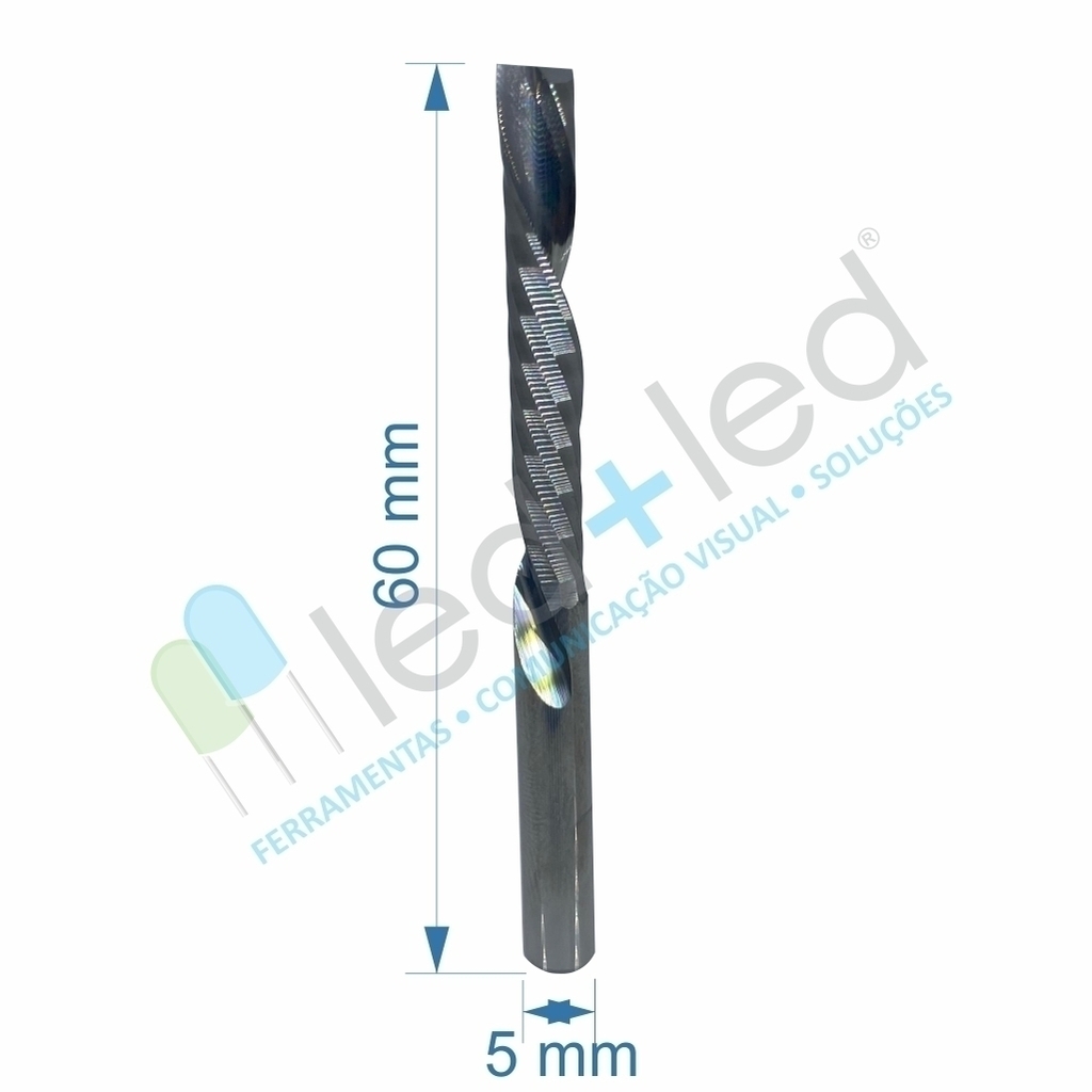 Fresa para Corte de Acrílico, PVC, ACM, PS e MDF DOWNCUT 5x32mm