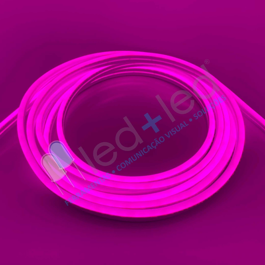 Mangueira Neon LED 8mm c/ 5 metros Rosa 6x12